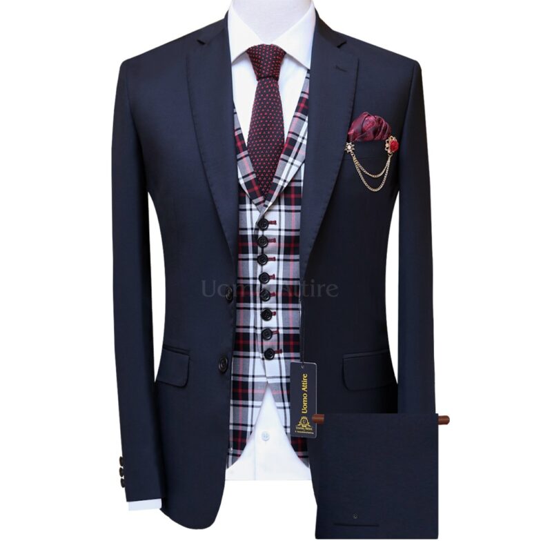 Bespoke mens black three piece suit