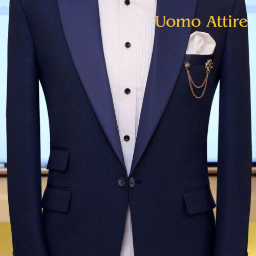 White & Navy Blue Tuxedo - 3 Piece | Gentleman's Guru